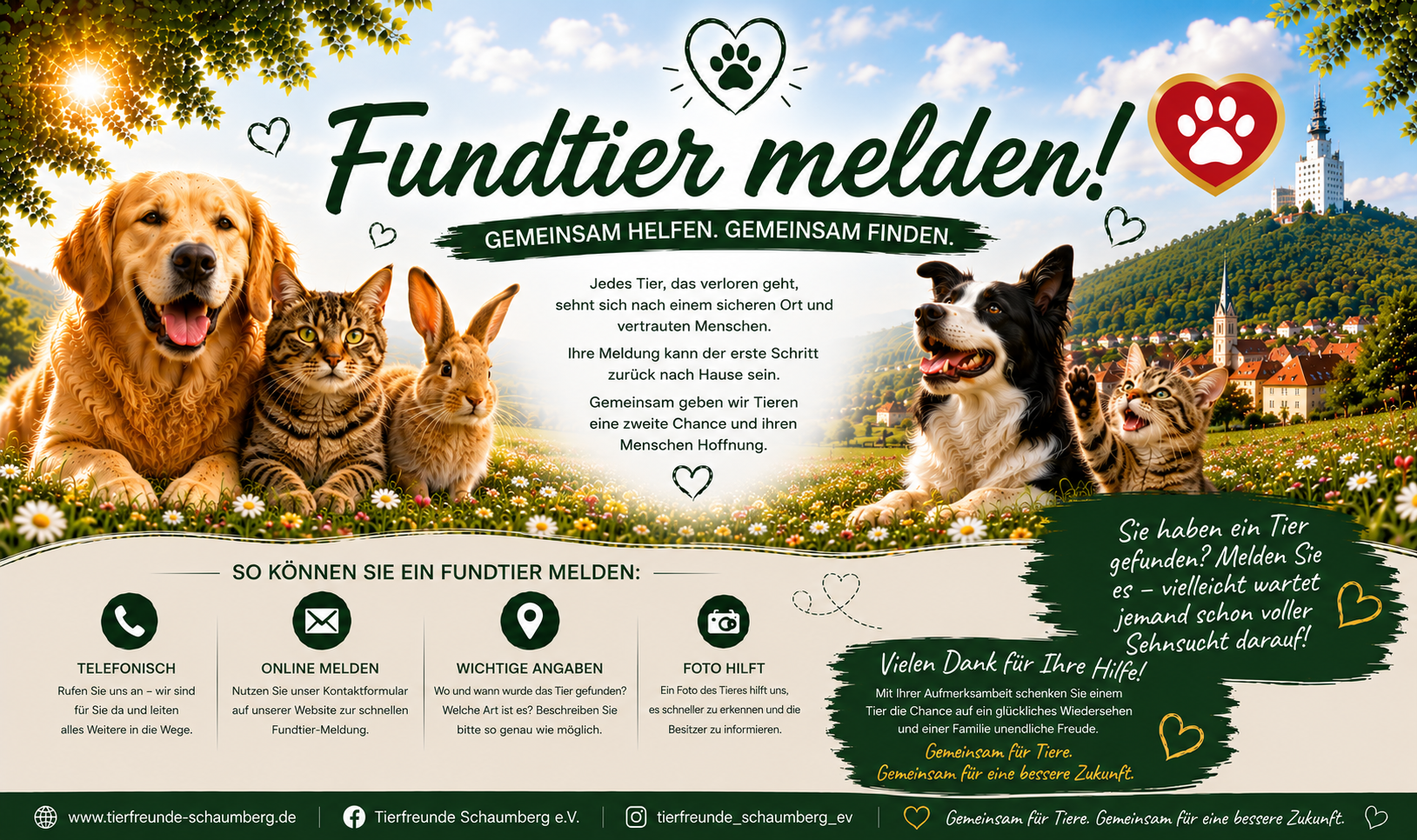 Fundtiere melden